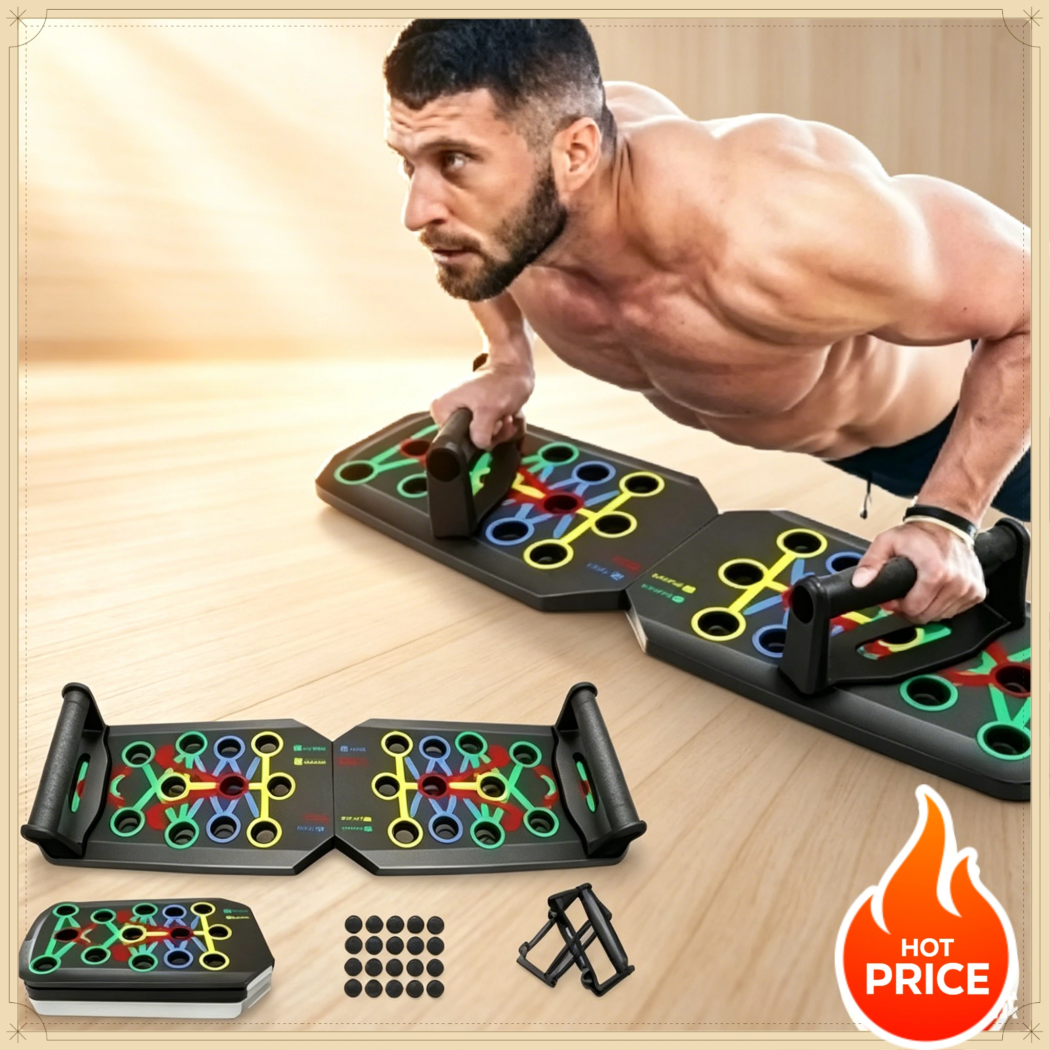 Push Up Board Foldable Multi Function - Prancha de Flexões Dobrável para Uso