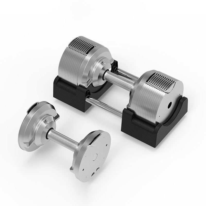 Adjustable Dumbbell Pair 40Kg - Halteres Ajustáveis de Prata Eletroplatinados 41,5kg,