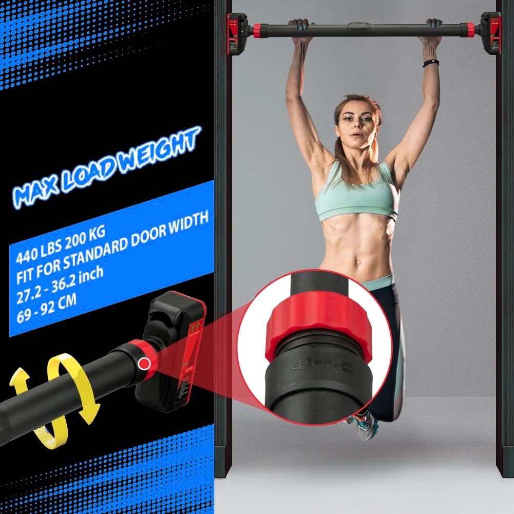 Door Pull Up Bar No Screw - Barra de Exercícios Ajustável para Porta