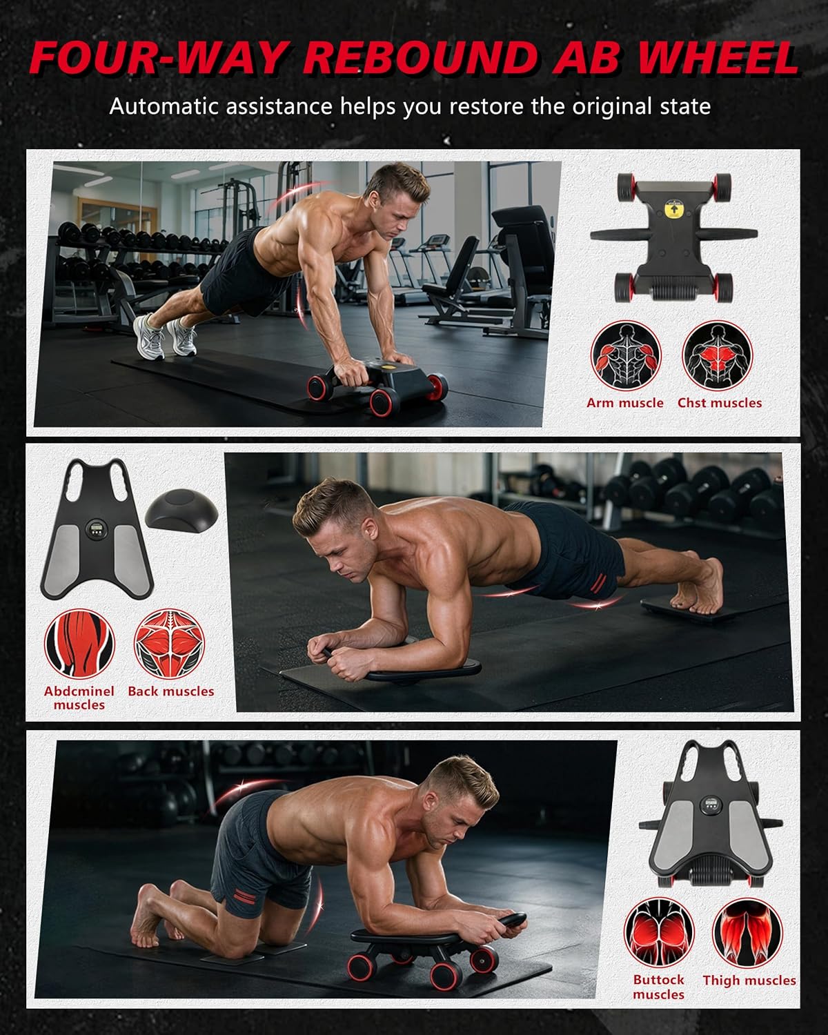 Roda Abdominal, Ab Roller, Ab  - Ab Roller Wheel With Elbow Support avaliação e preço