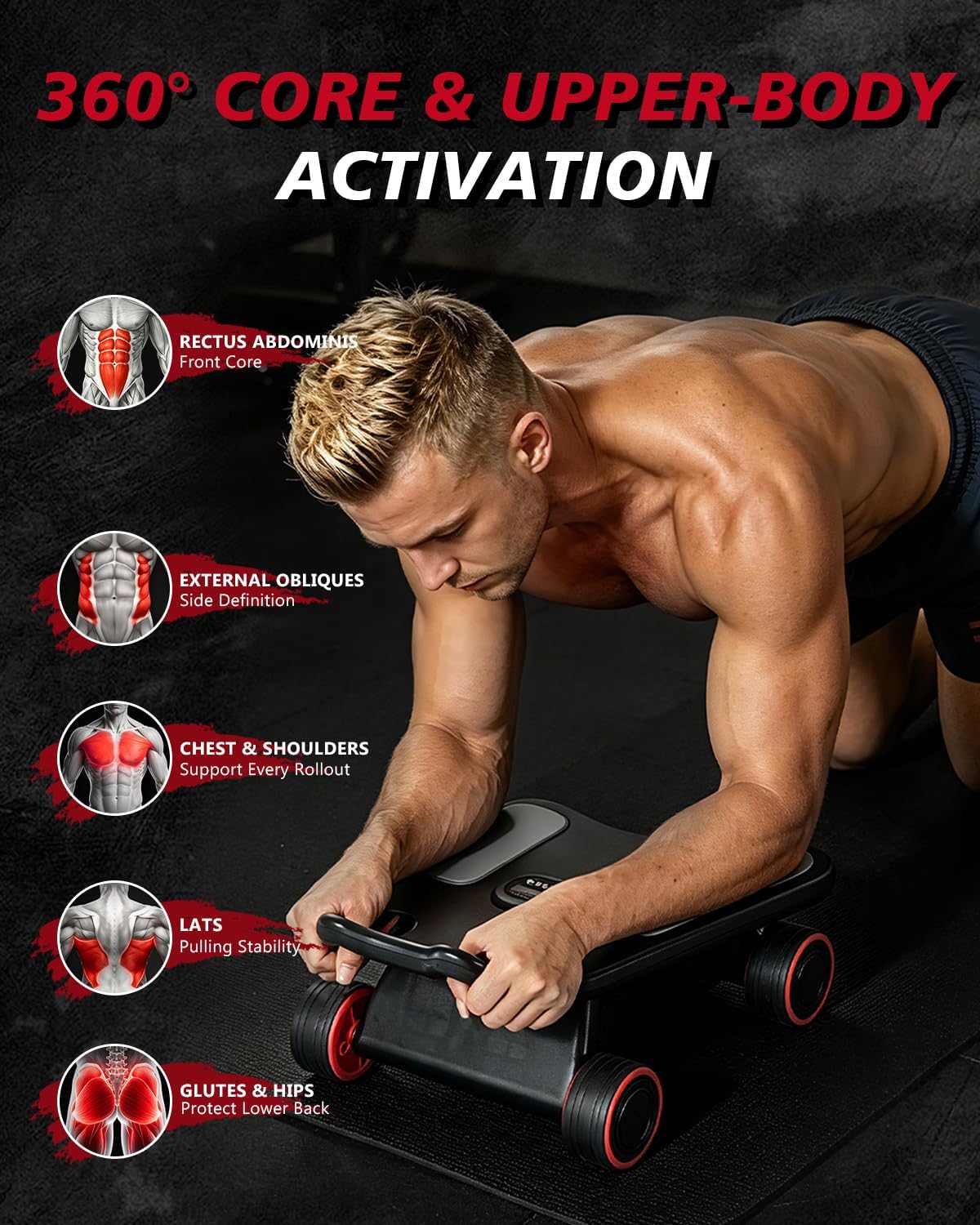 Roda Abdominal, Ab Roller, Ab  - Ab Roller Wheel With Elbow Support avaliação e preço