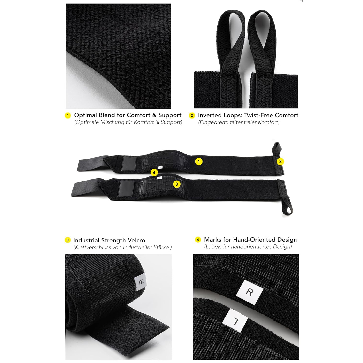 ‌ Envoltórios de pulso ajustáv - Wrist Wraps Weightlifting Support avaliação e preço