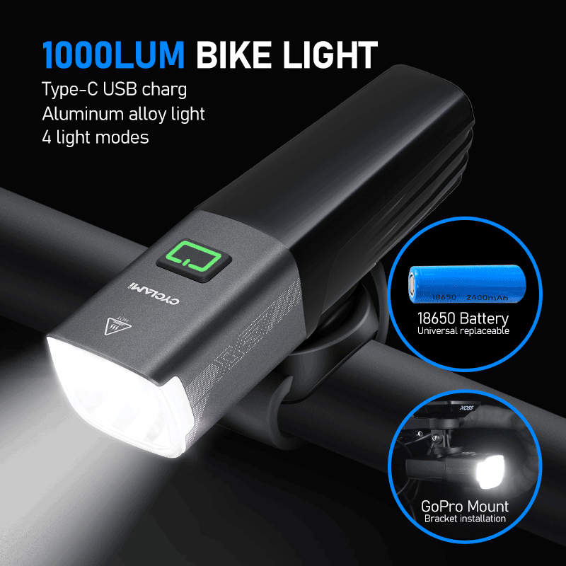 Lanterna de Bicicleta CYCLAMI  - Rechargeable Bicycle Headlight 1000 Lumen avaliação e preço