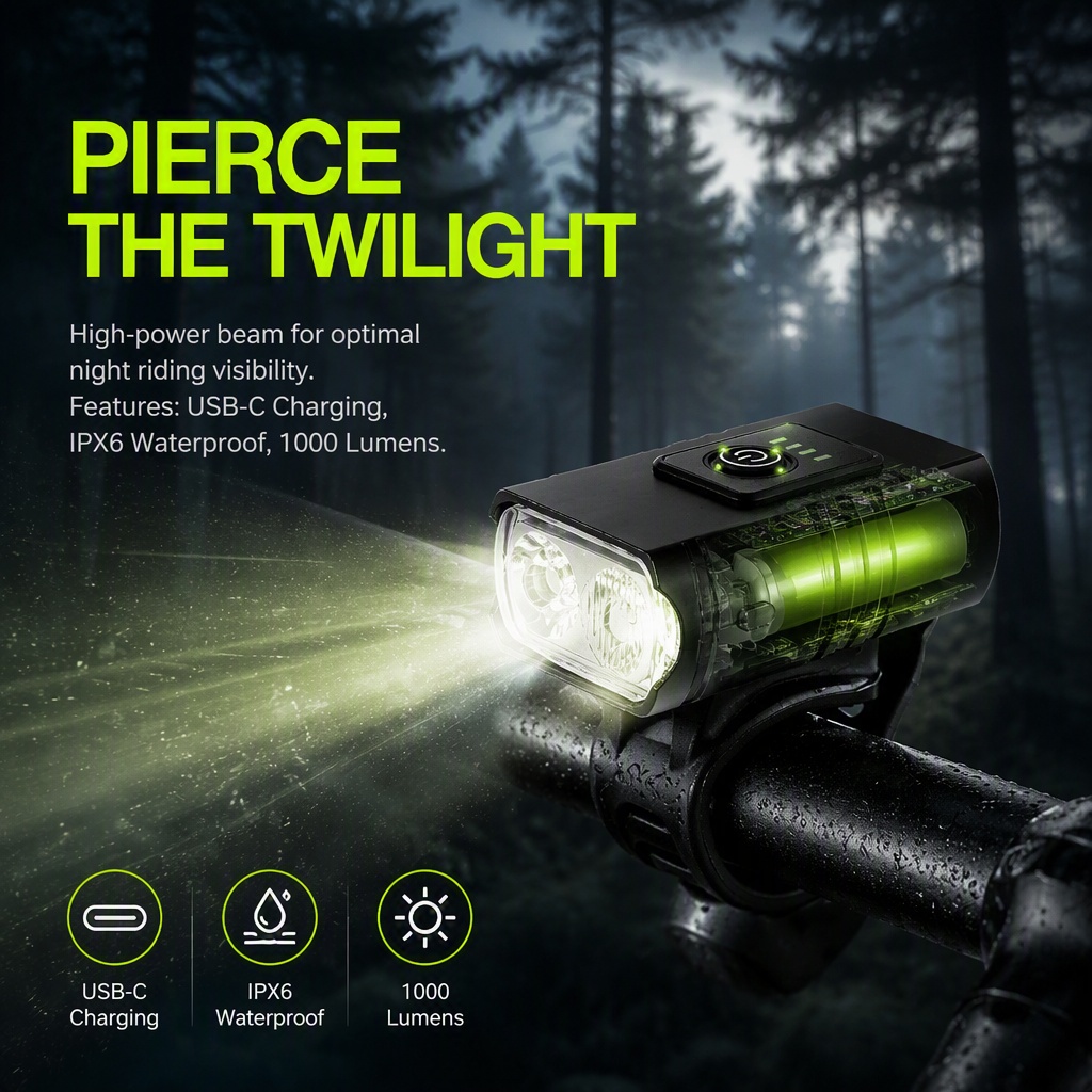 Lanterna de Bicicleta LED Reca - Rechargeable Bicycle Headlight 1000 Lumen avaliação e preço