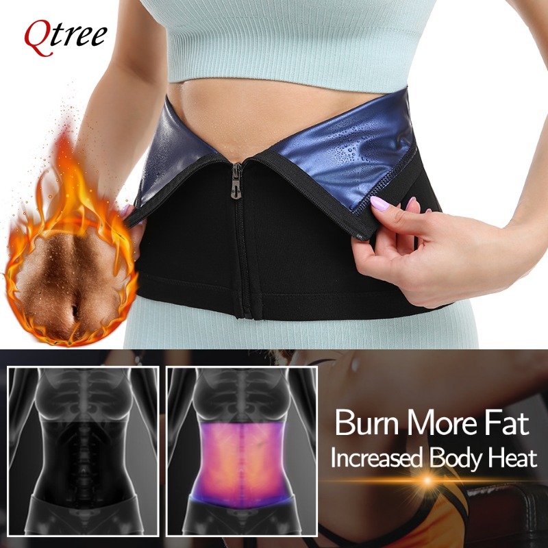 Qtree-Waist Trainer Para Mulhe - Sweat Waist Trainer Belt Neoprene avaliação e preço