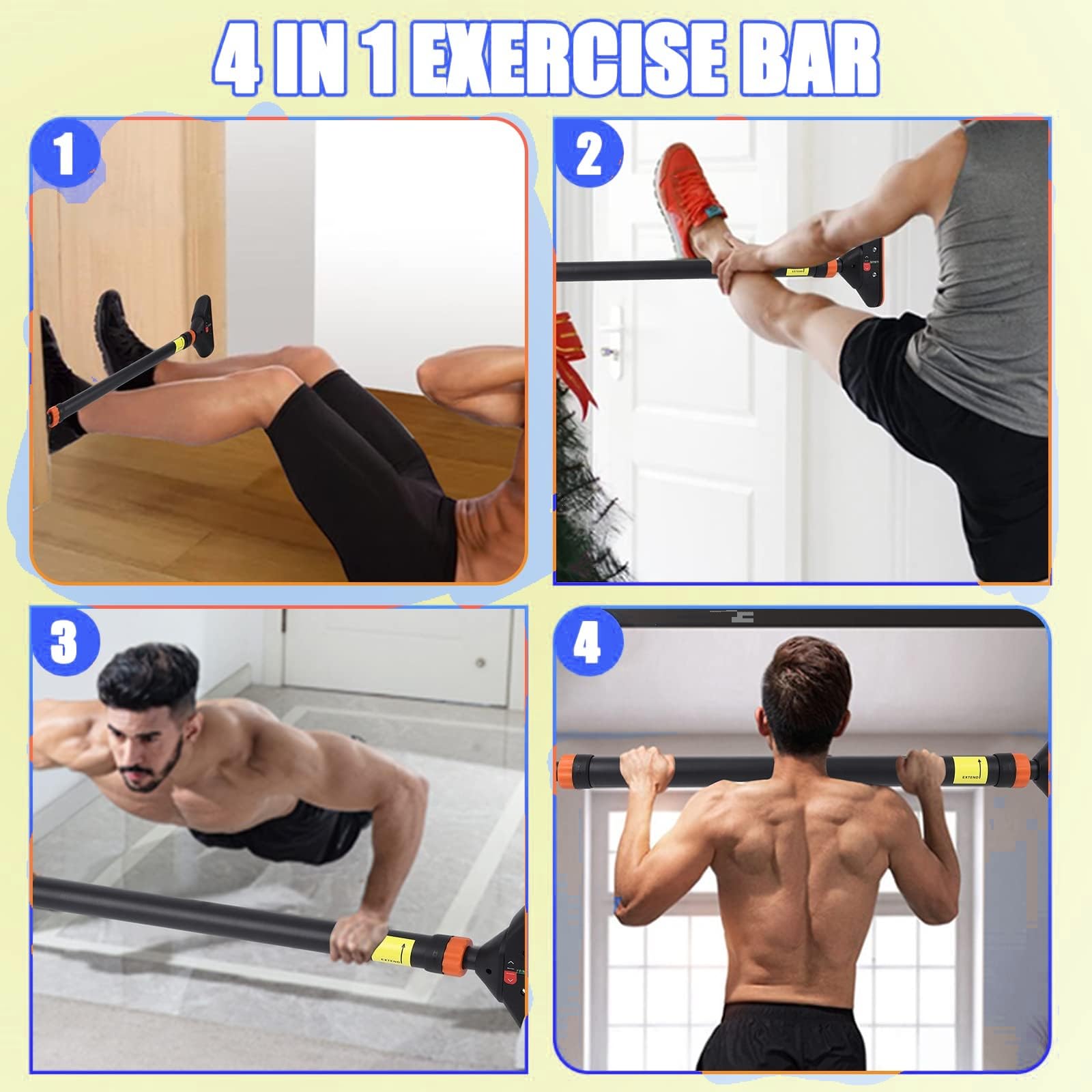 Barra de Exercícios Ajustável  - Door Pull Up Bar No Screw avaliação e preço